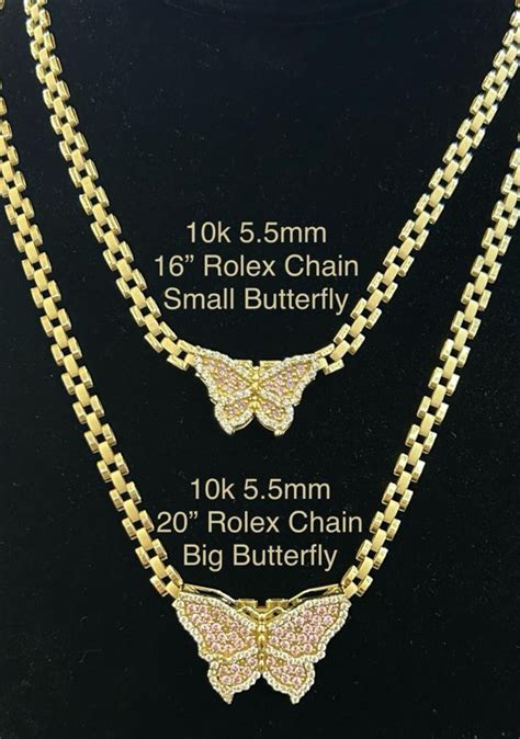 rolex chain with charm|10k gold Rolex style chain.